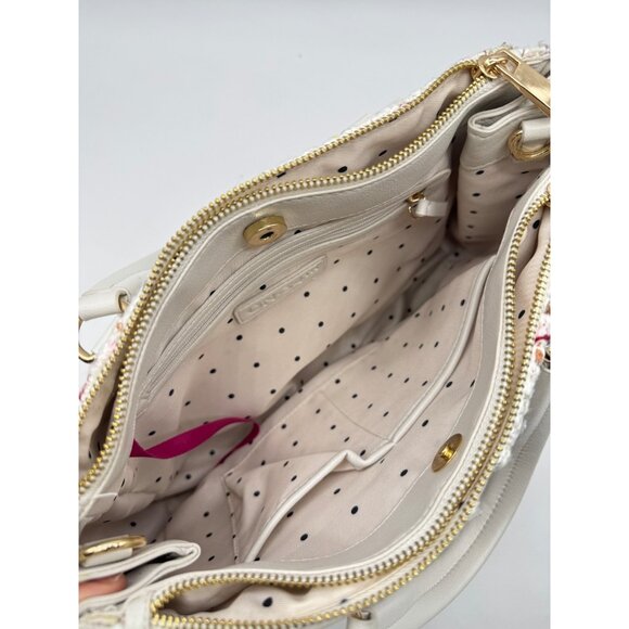 On 34th Robbinn tweed medium women's satchel crossbody bag - White Multi - Picture 7 of 13